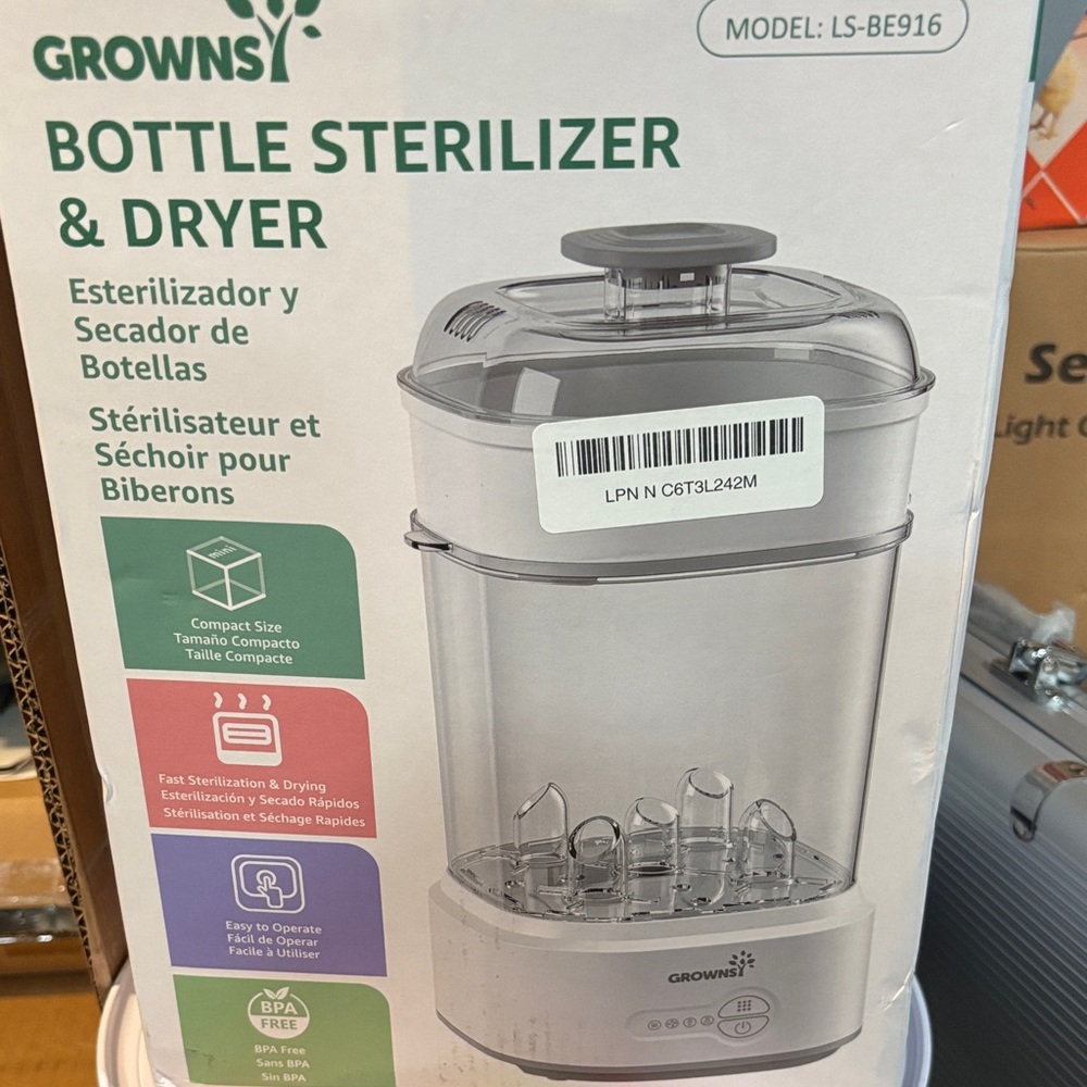 GROWNS Bottle Sterilizer & Dryer - White/Clear